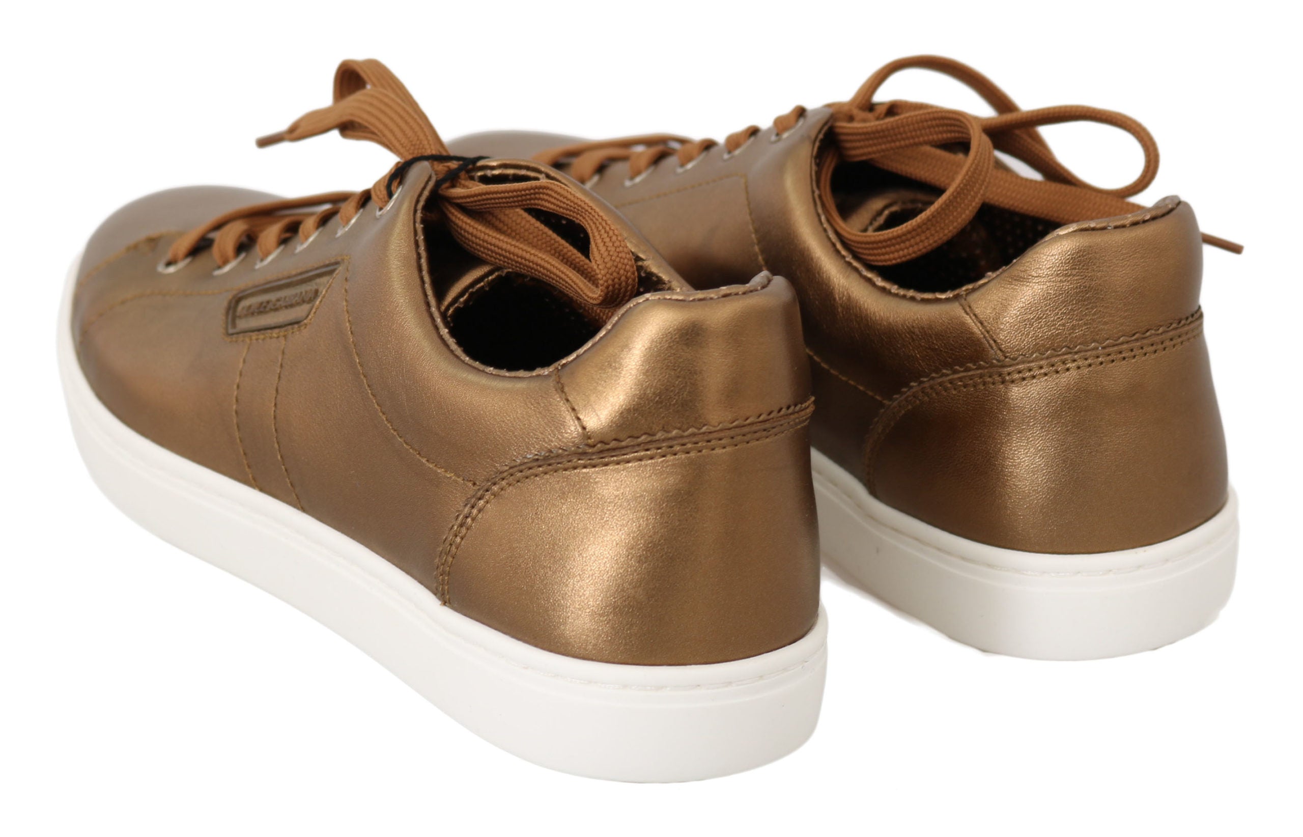 Dolce & Gabbana Gold Leather Men's Casual Sneakers-2