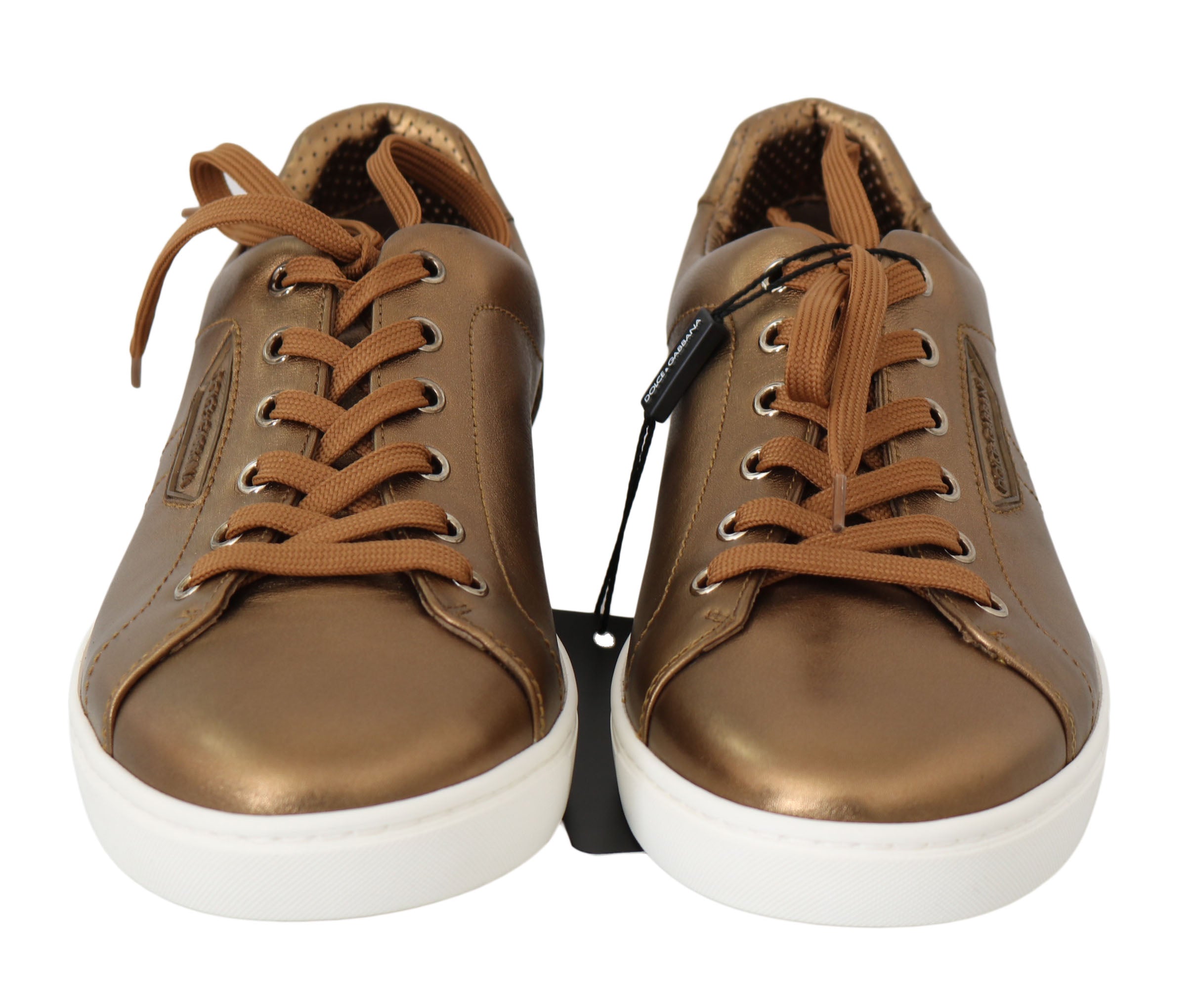 Dolce & Gabbana Gold Leather Men's Casual Sneakers-6