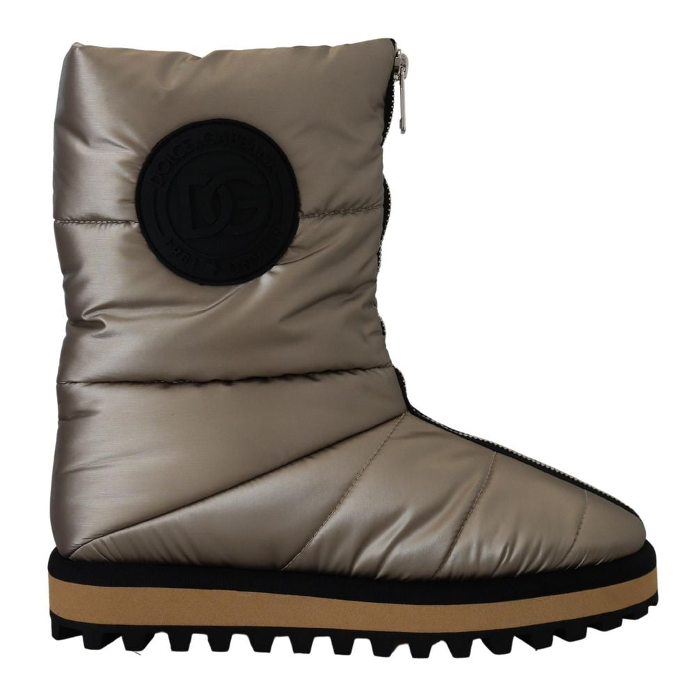 Dolce & Gabbana Ankle Boots aus silbernem Polyester-1