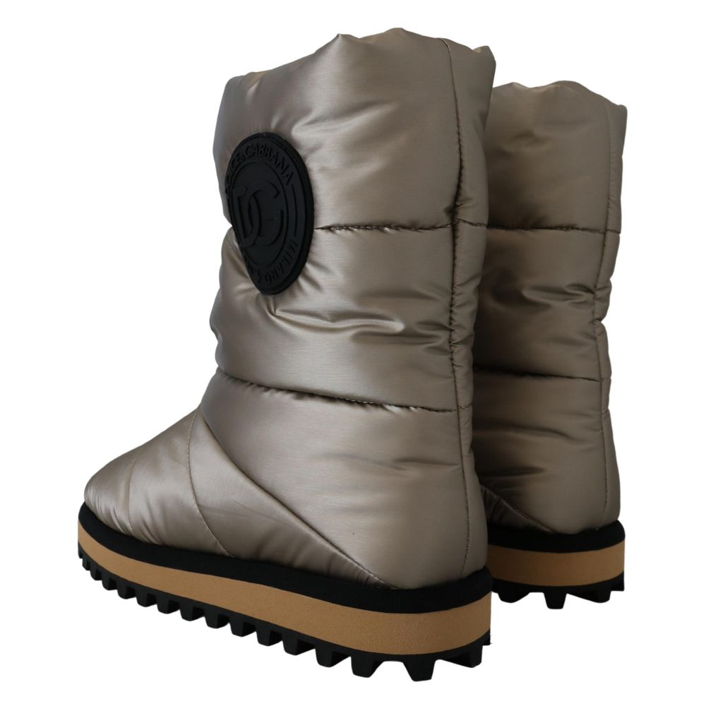 Dolce & Gabbana Ankle Boots aus silbernem Polyester-2