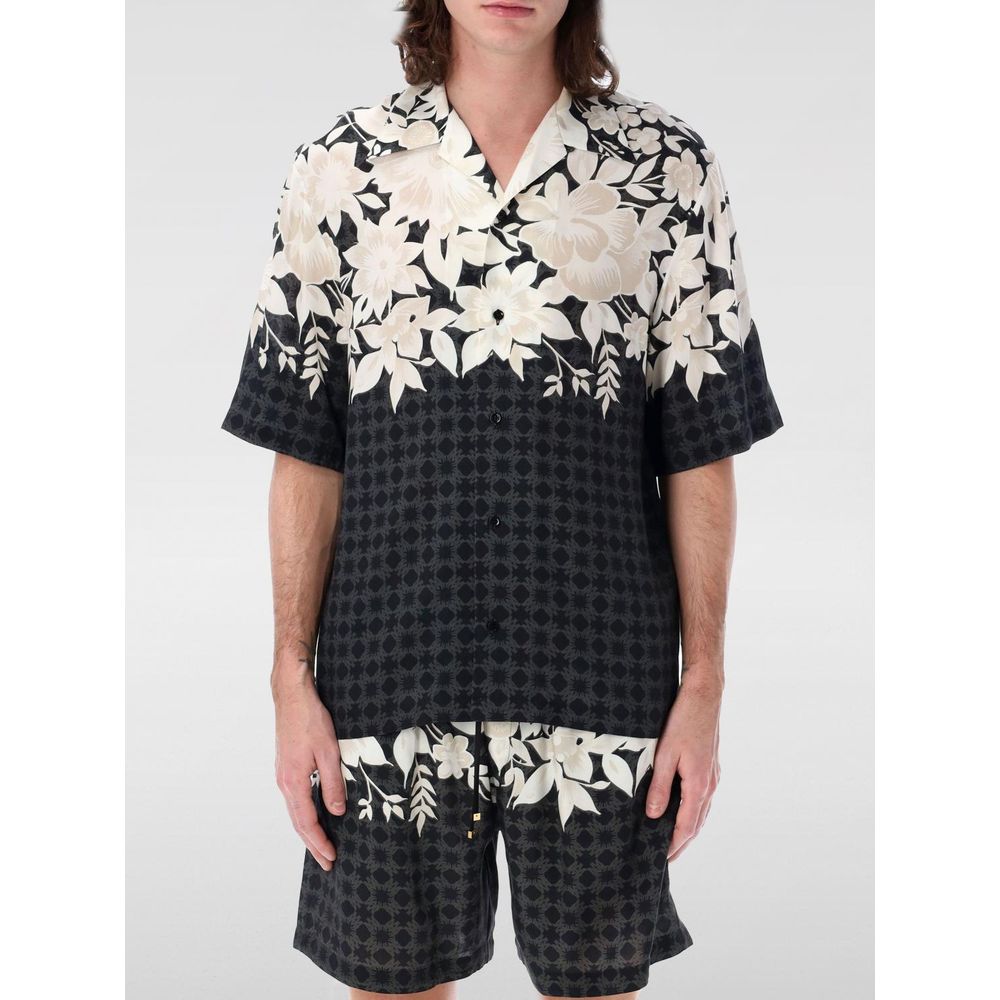 Amiri Schwarzes Hemd mit Seidenmuster