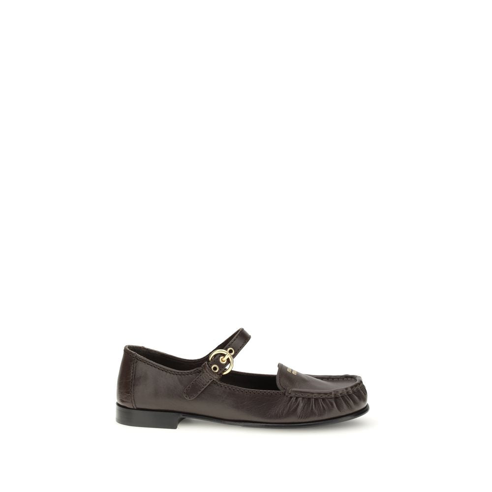 Miu Miu Brown Calfskin Bos Taurus Slipper-Loafers-1