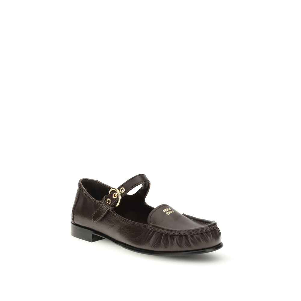 Miu Miu Brown Calfskin Bos Taurus Slipper-Loafers-2