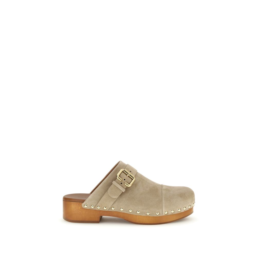 Chloé Beige Calf Leather Bos Taurus Clogs-1