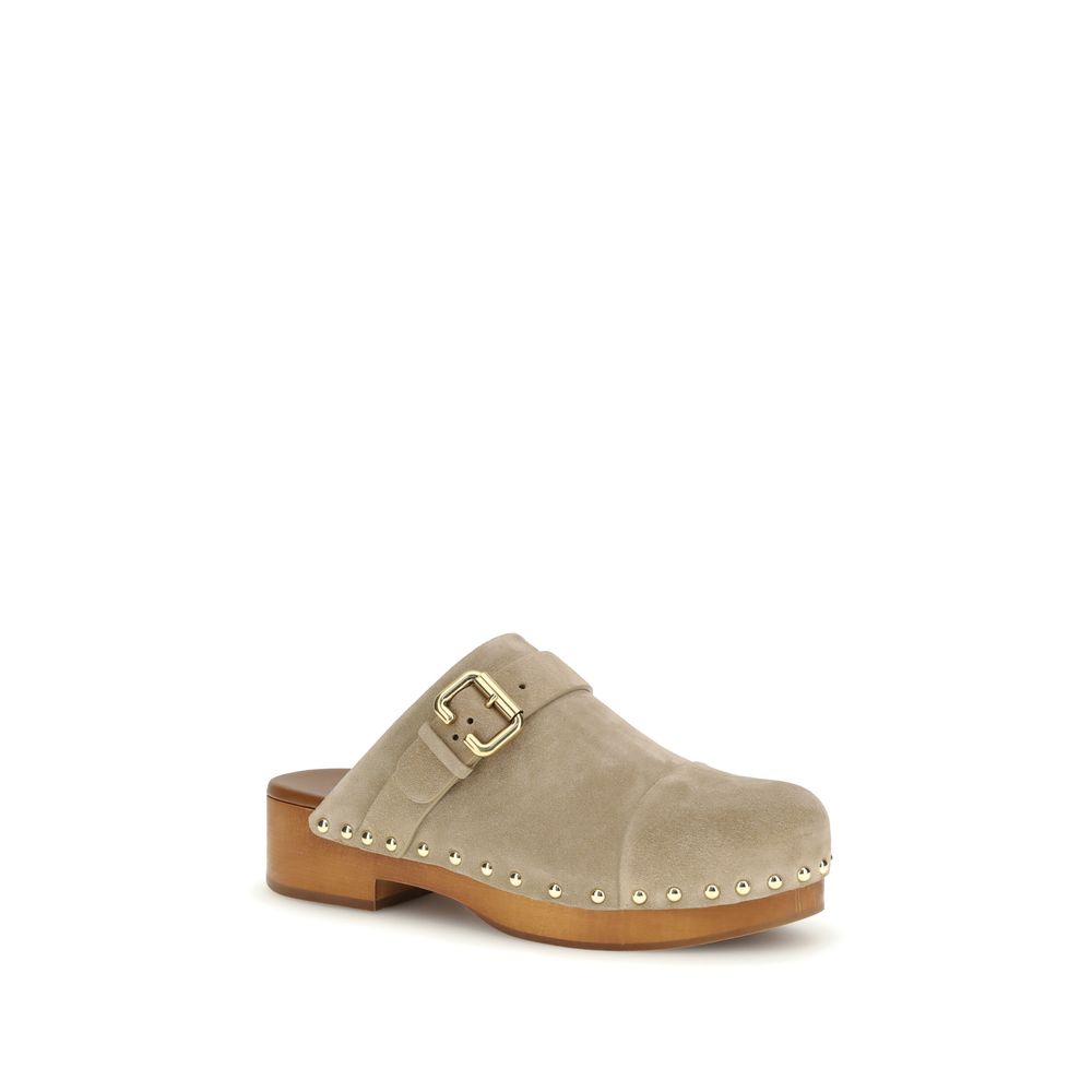 Chloé Beige Calf Leather Bos Taurus Clogs-2