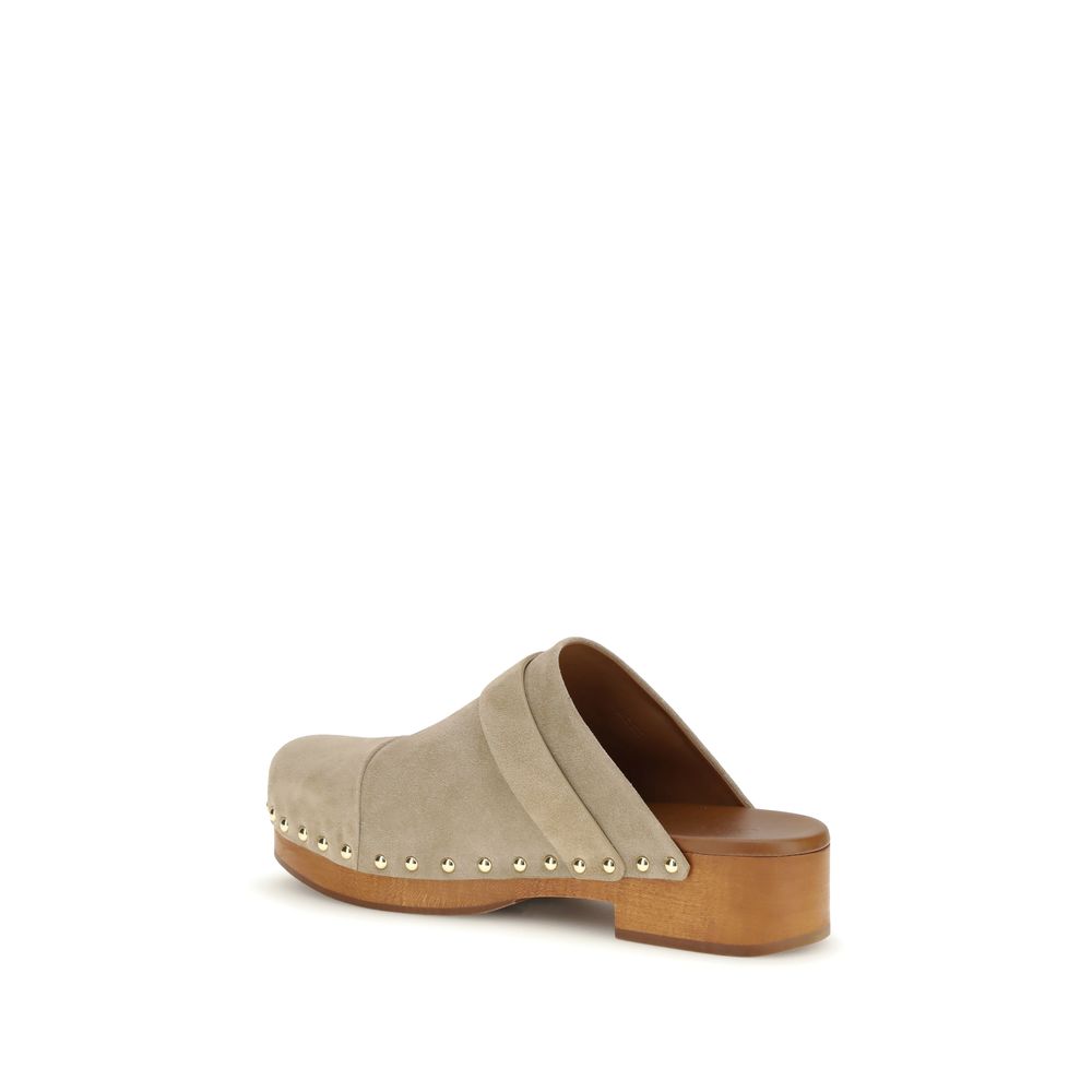 Chloé Beige Calf Leather Bos Taurus Clogs-3