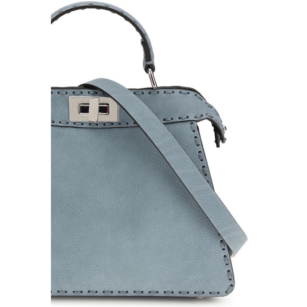 Fendi Handtasche aus blauem Kalbsleder Bos Taurus-4