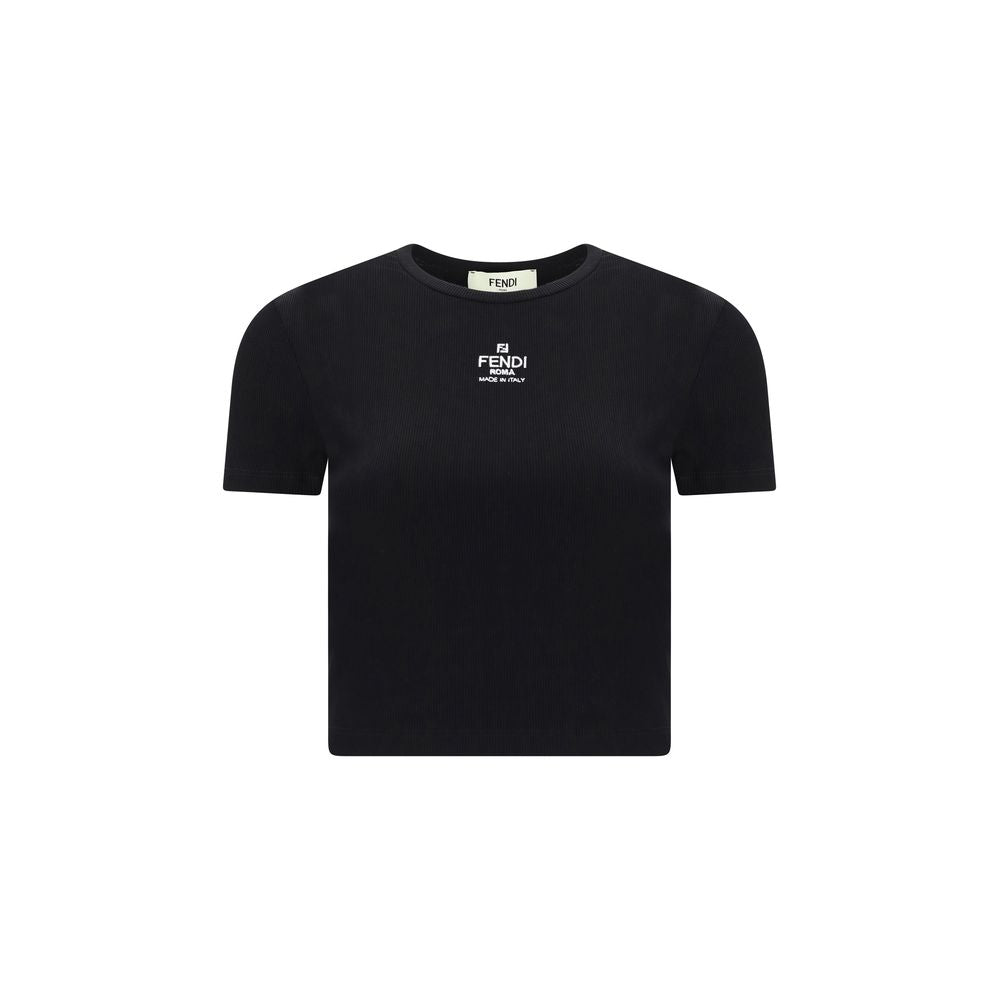Fendi Schwarzes Baumwoll-T-Shirt