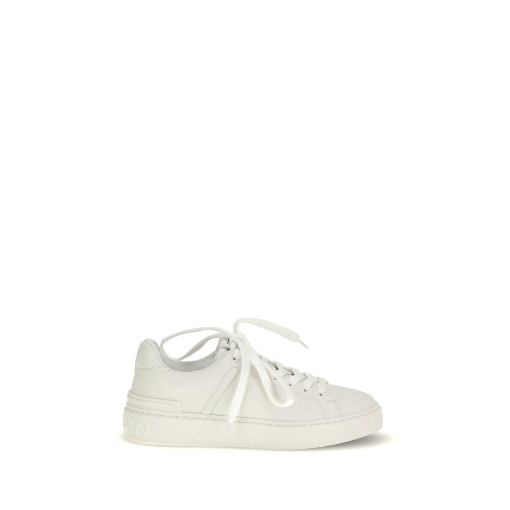 Balmain White Calfskin Low-Top Sneakers Bos Taurus-1