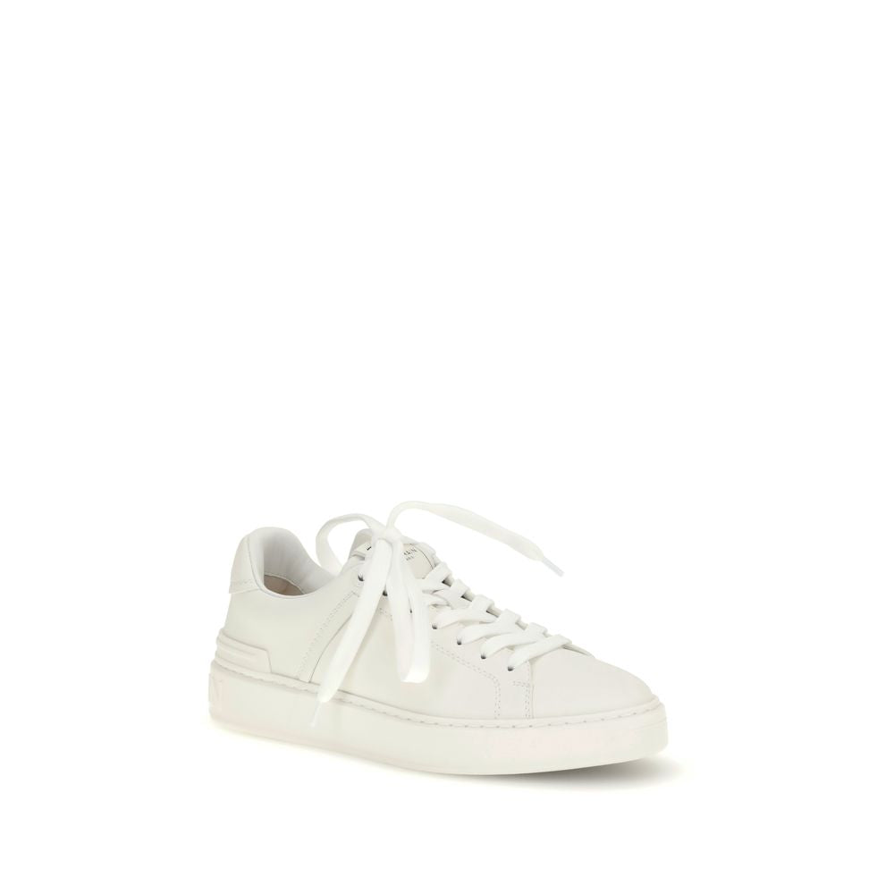 Balmain White Calfskin Low-Top Sneakers Bos Taurus-2