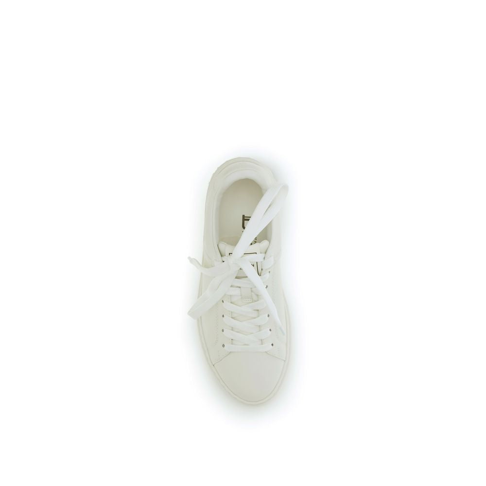 Balmain White Calfskin Low-Top Sneakers Bos Taurus-4