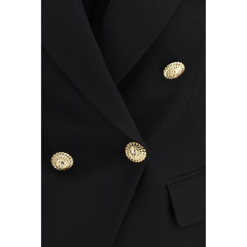 Balmain Schwarzer Oves Aries Wollblazer-3