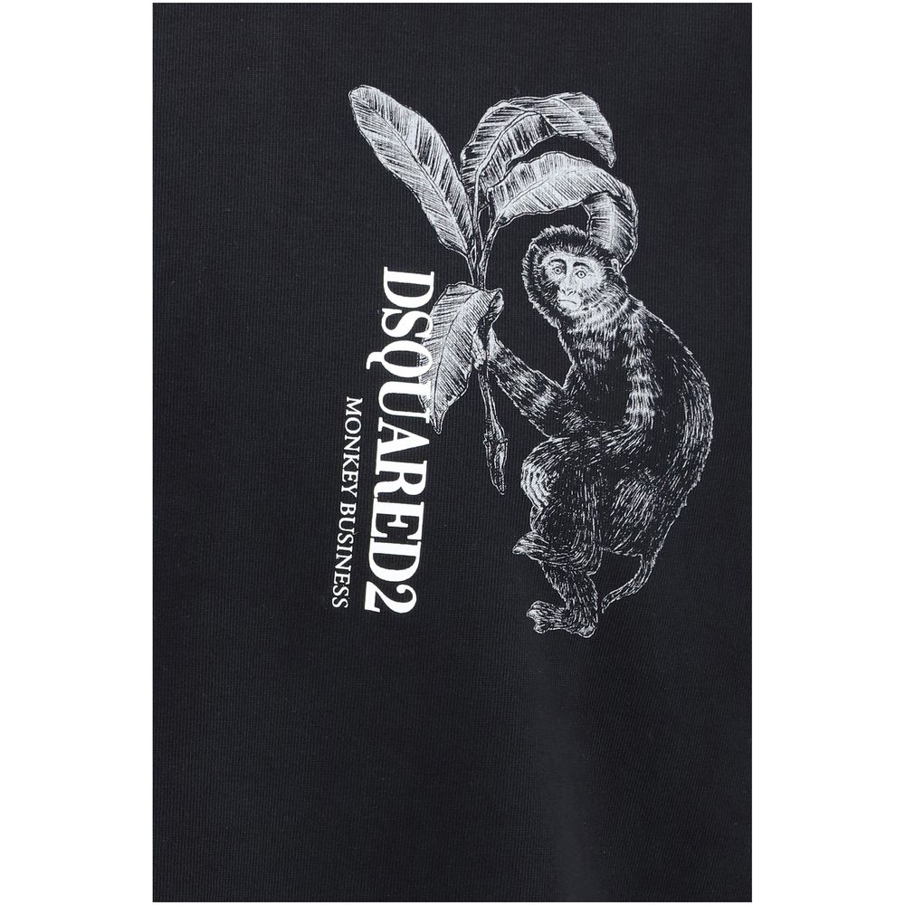 Dsquared² Schwarzes Baumwoll-T-Shirt-3
