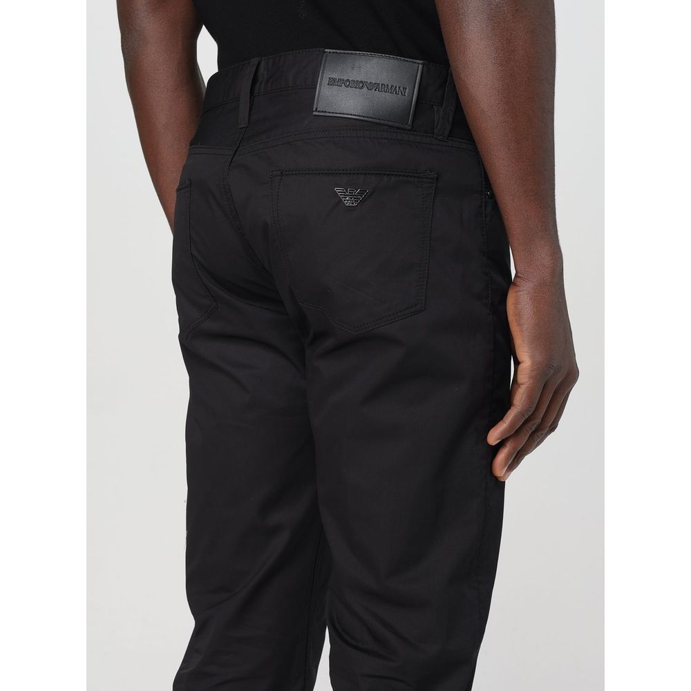 Emporio Armani Schwarze Baumwollhose für den Alltag-2