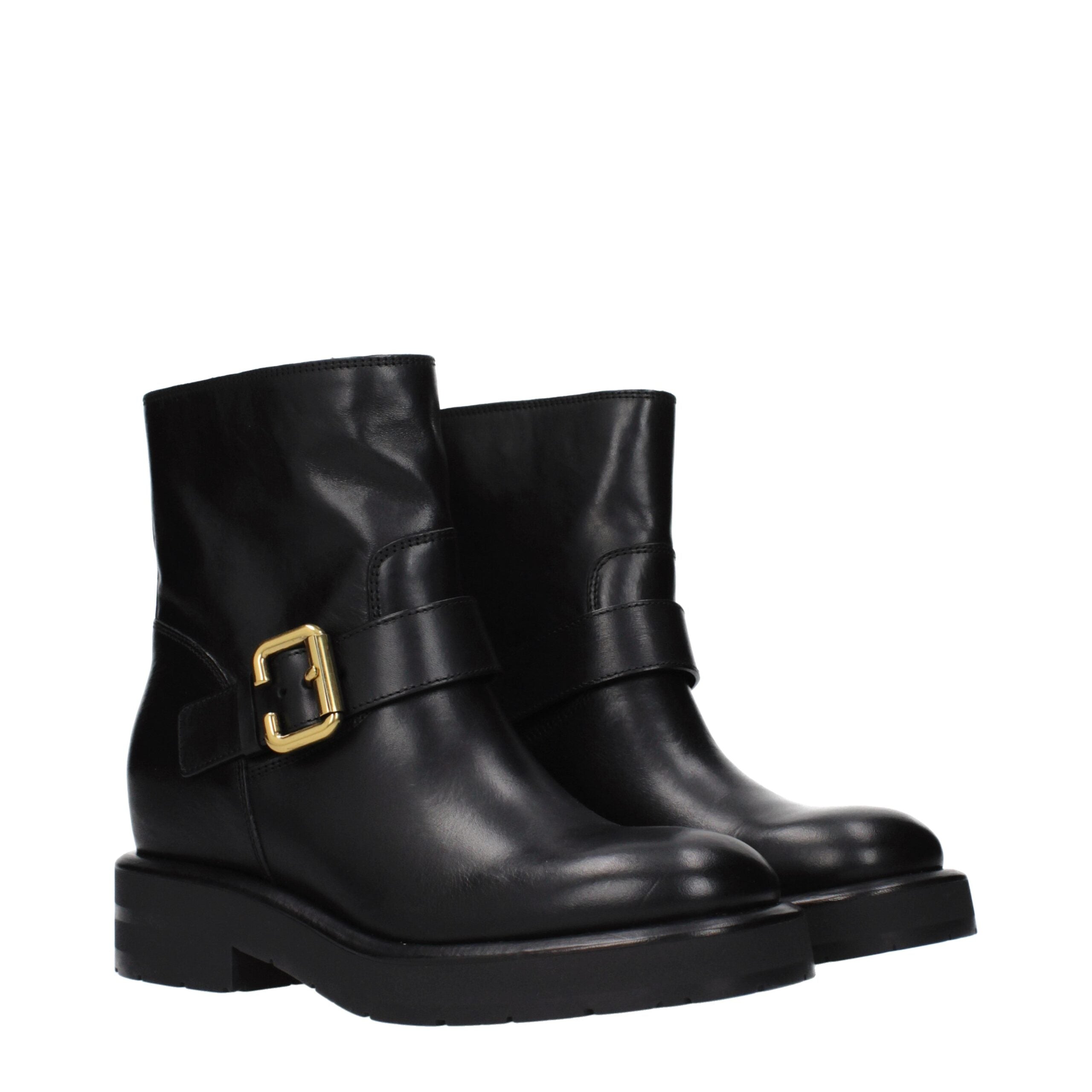 Chloé Schwarze Leder-Stiefeletten-2