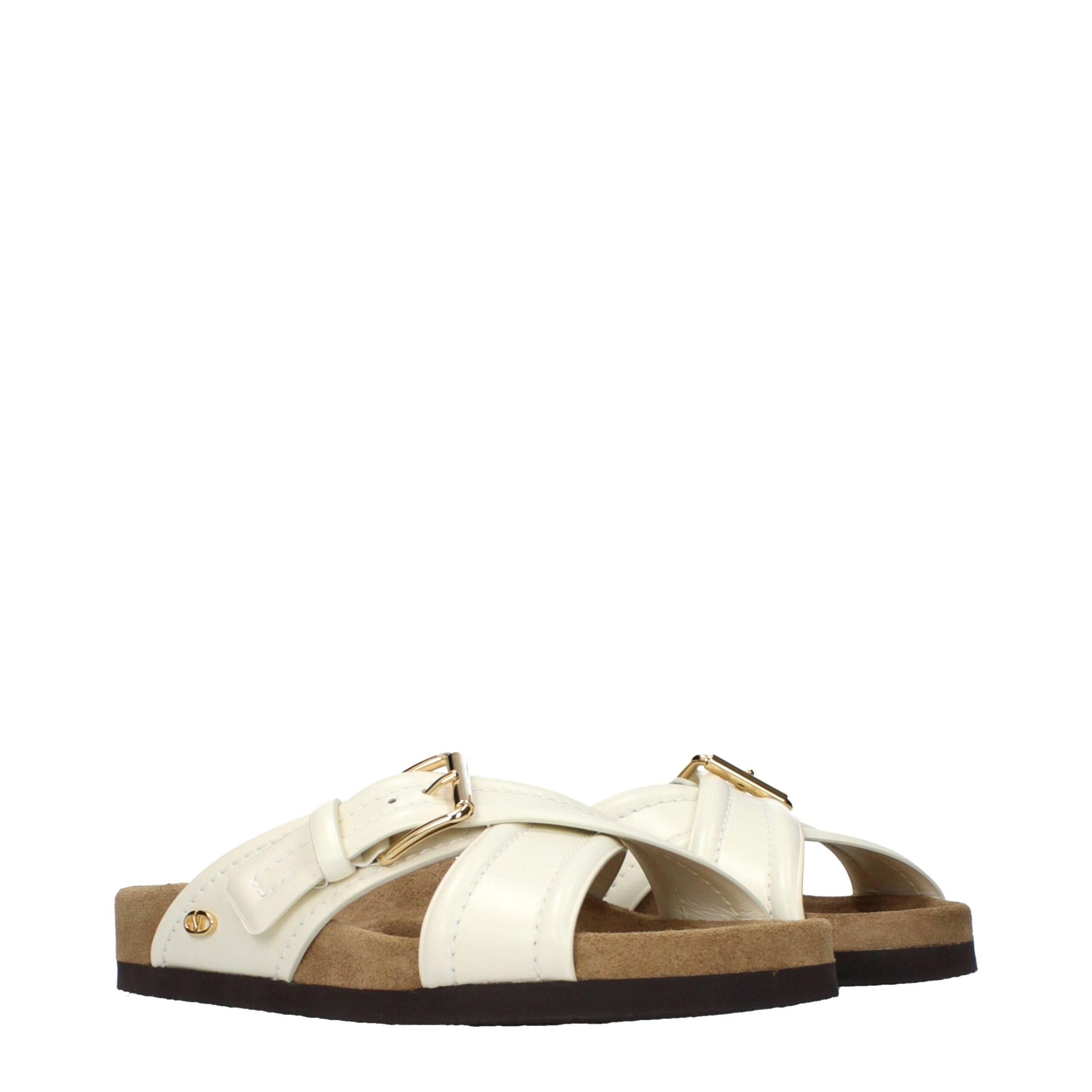 Valentino Garavani Beige Leder-Slipper-2