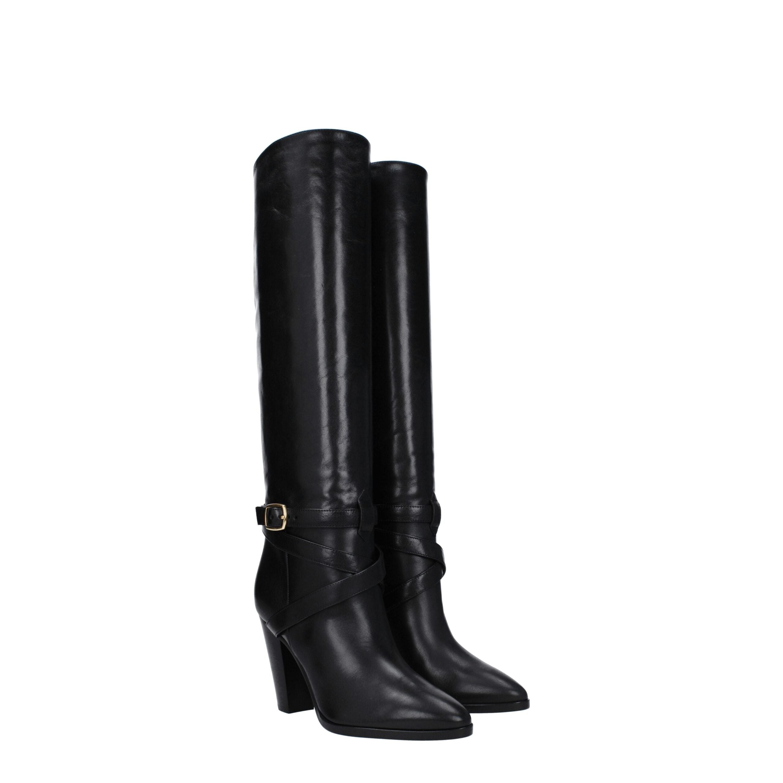 Celine Black leather boots-2