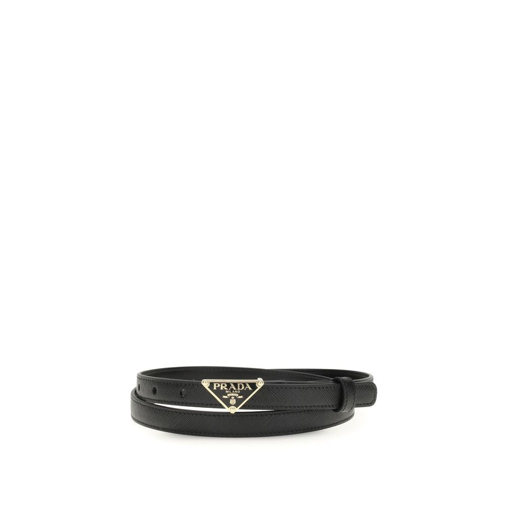 Prada Black Calfskin Bos Taurus Regular Belt-1