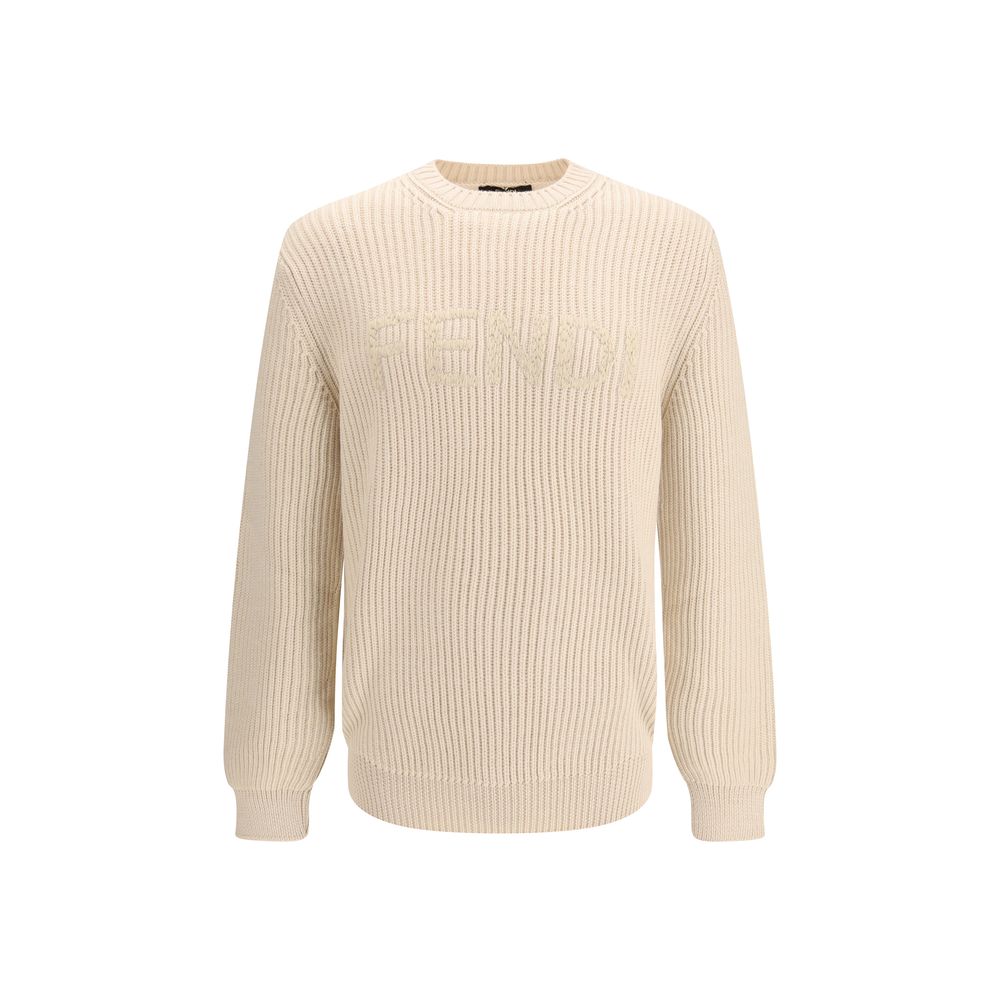 Fendi Beige Fleece Wool Sweatshirt-1