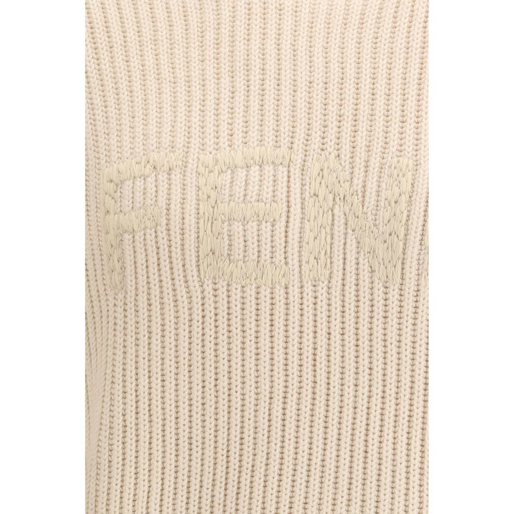 Fendi Beige Fleece Wool Sweatshirt-3