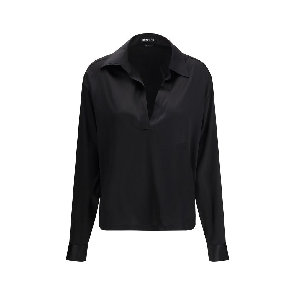 Tom Ford Schwarzes Seidenhemd-1