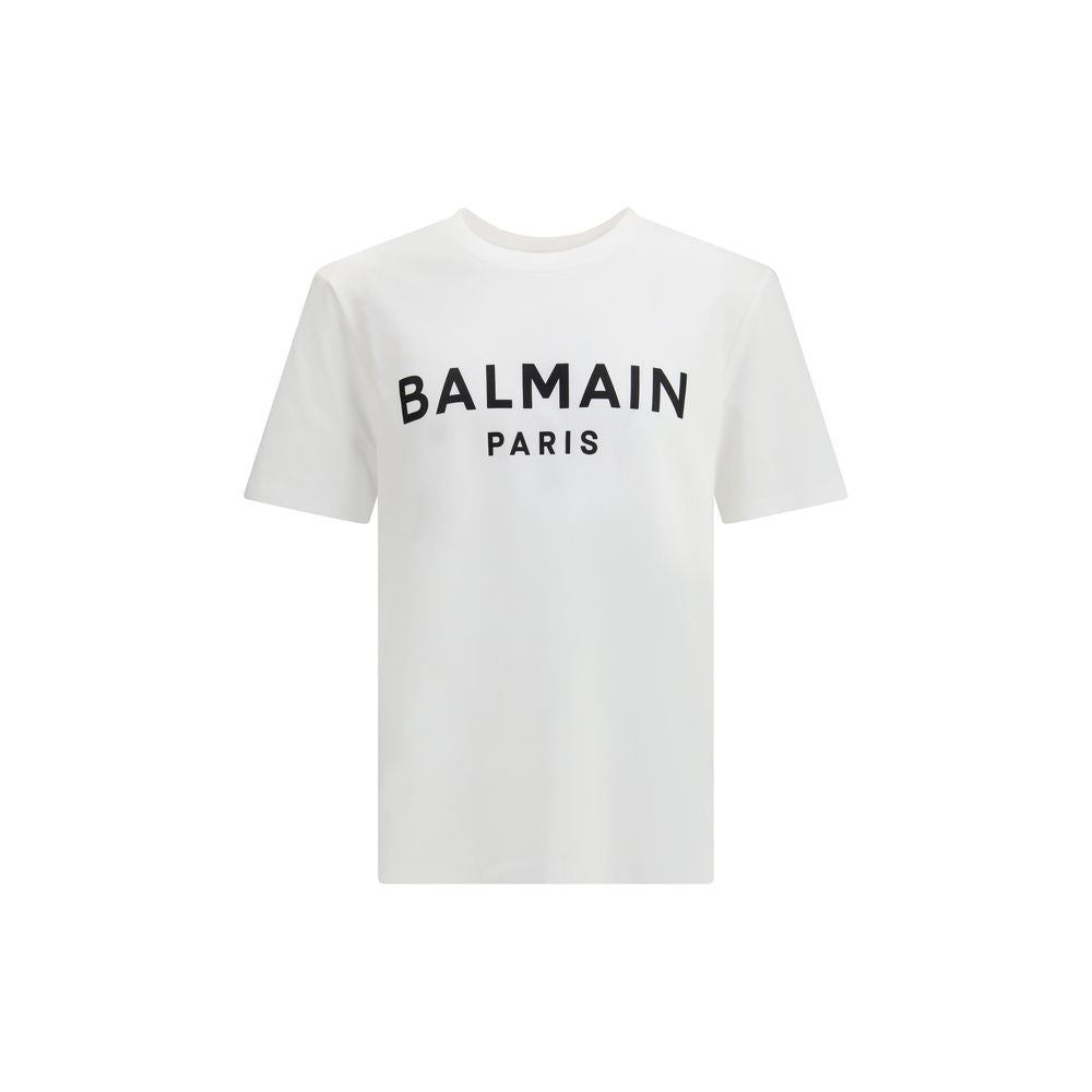 Balmain White Cotton T-Shirt-1