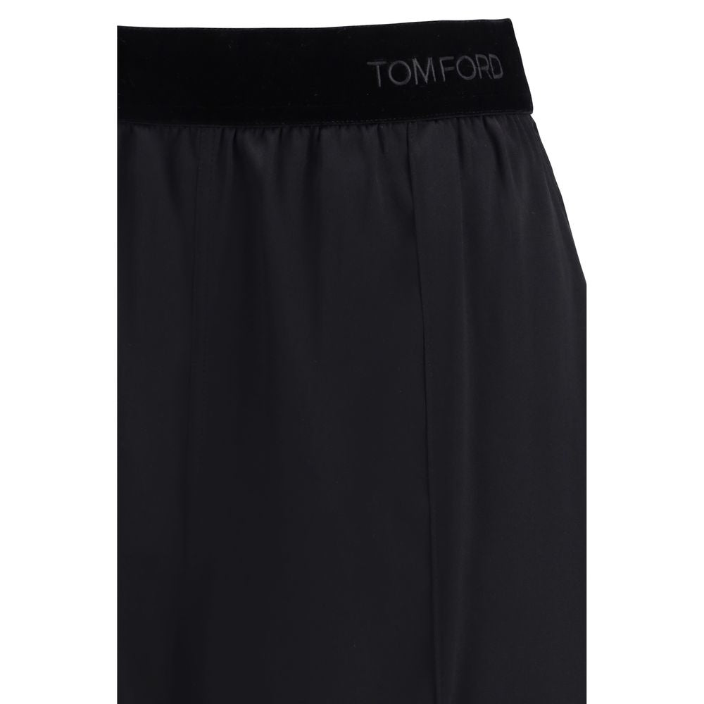 Tom Ford Black Silk Casual Trousers-3
