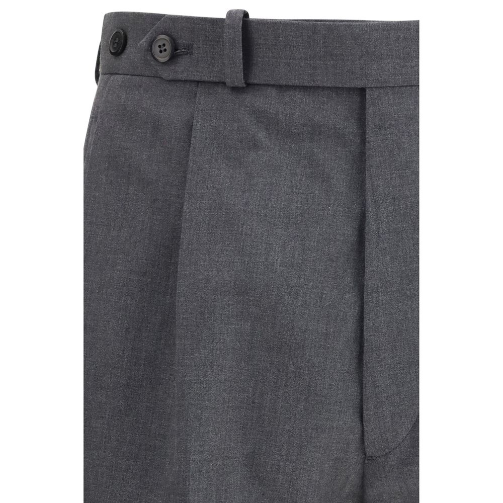 Prada Graue Flanell-Wollhose-3
