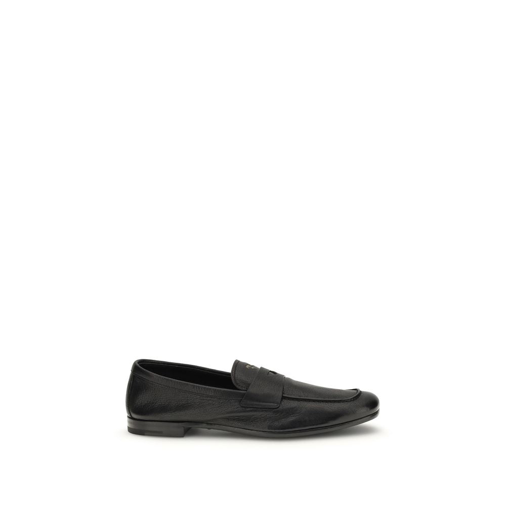 Prada black loafers in goatskin leather-1