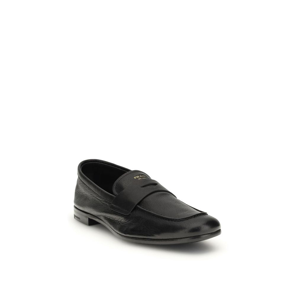 Prada black loafers in goatskin leather-2