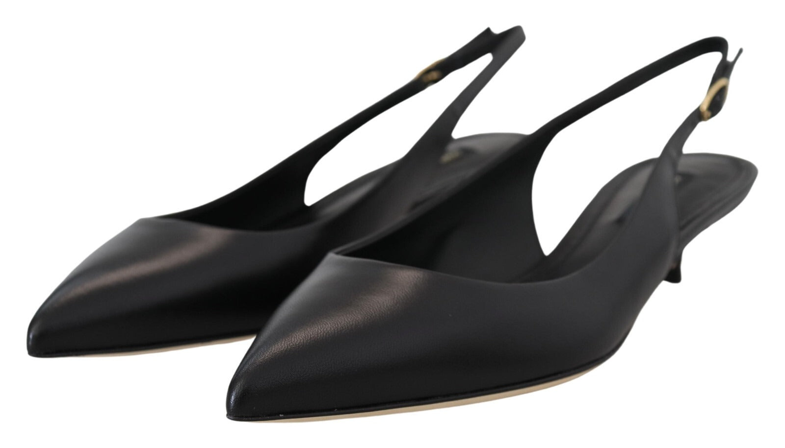 Dolce & Gabbana Black Leather Slingback Pumps-4