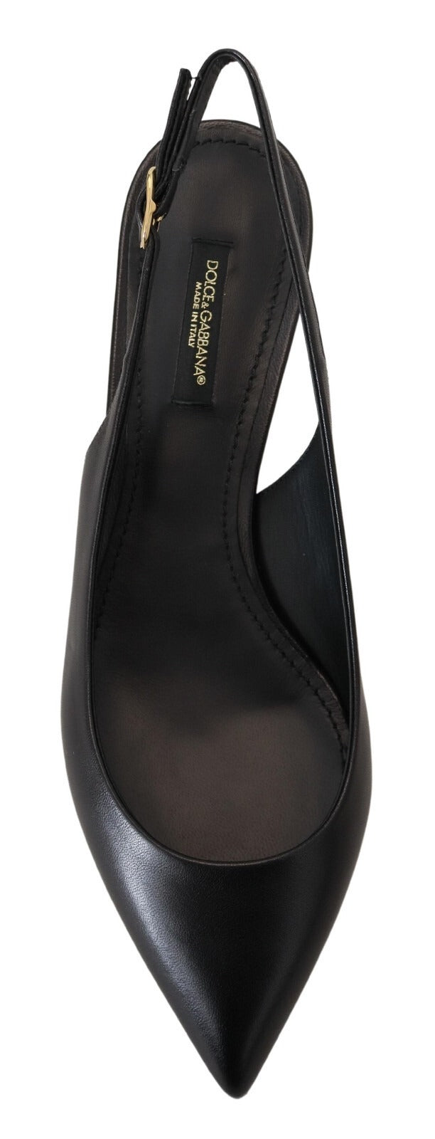 Dolce & Gabbana Black Leather Slingback Pumps-6