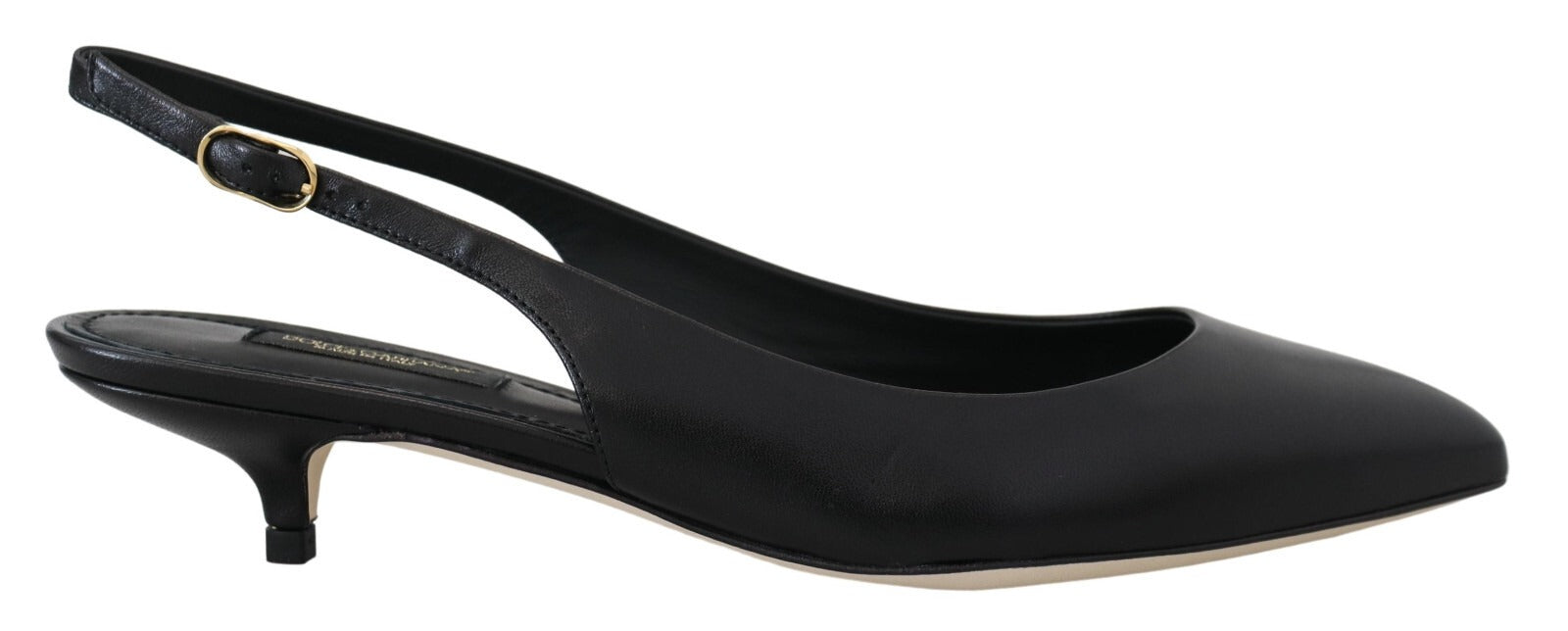 Dolce & Gabbana Black Leather Slingback Pumps-1
