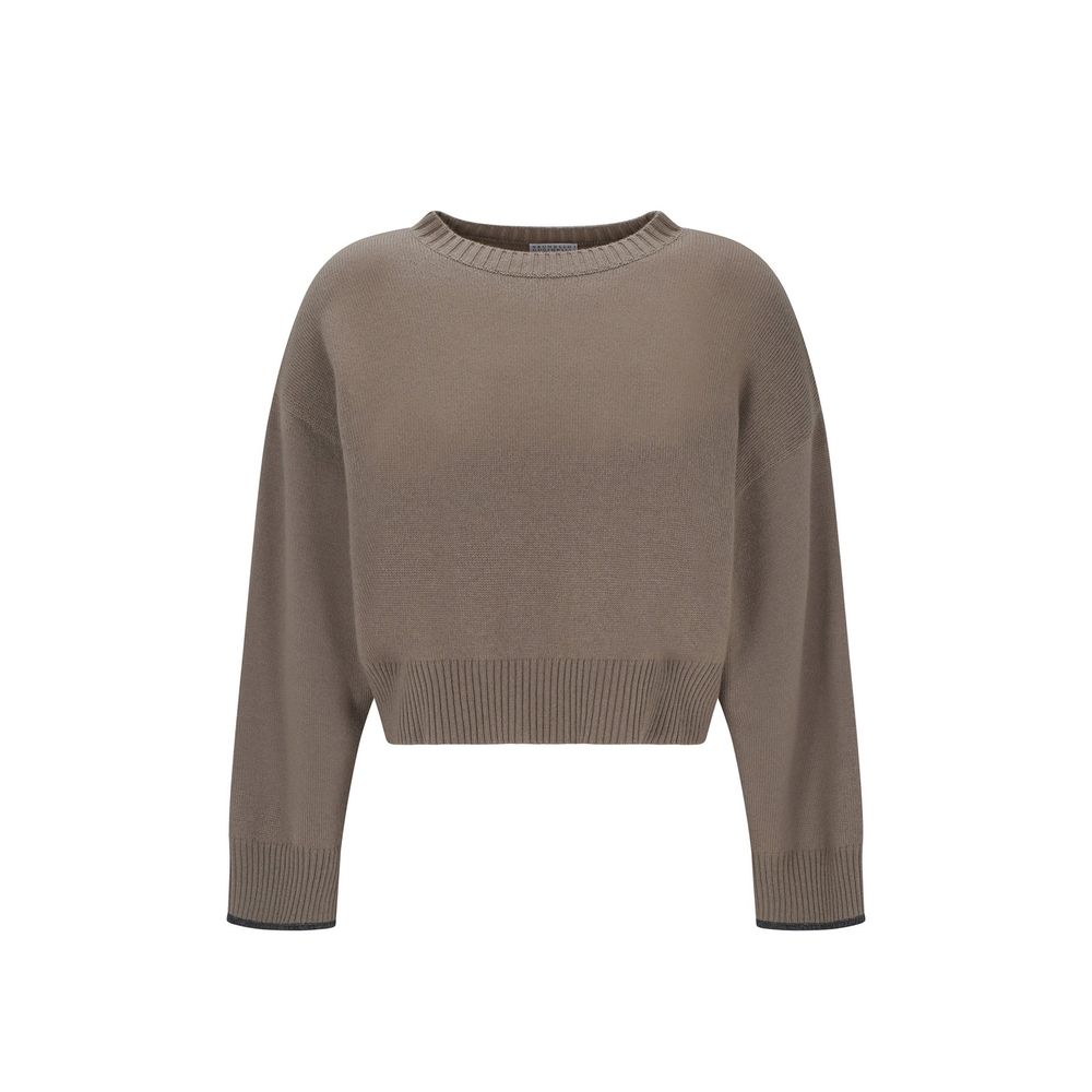 Brunello Cucinelli Beiger Kaschmirpullover-1