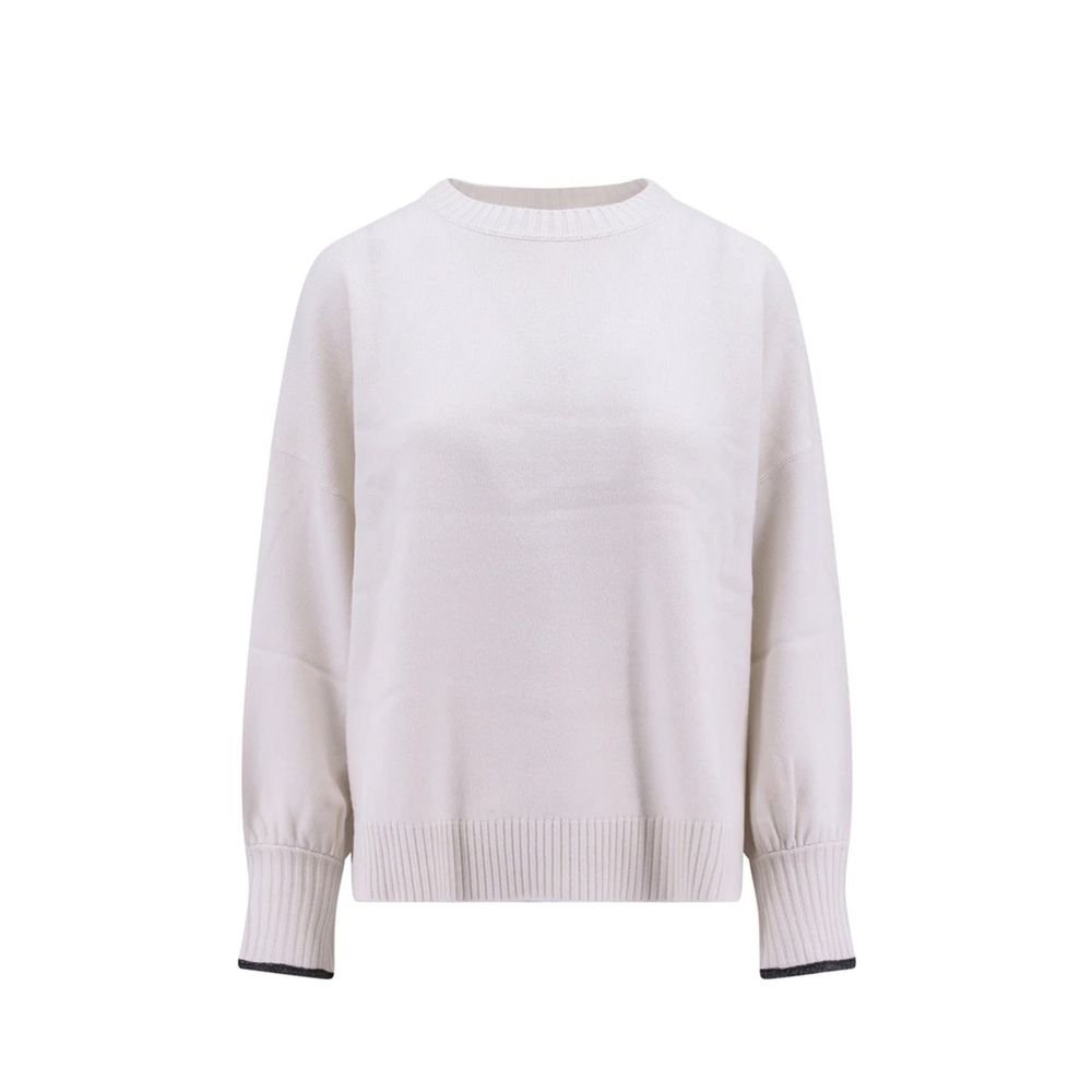 Brunello Cucinelli Weicher Kaschmirpullover in Weiß-1