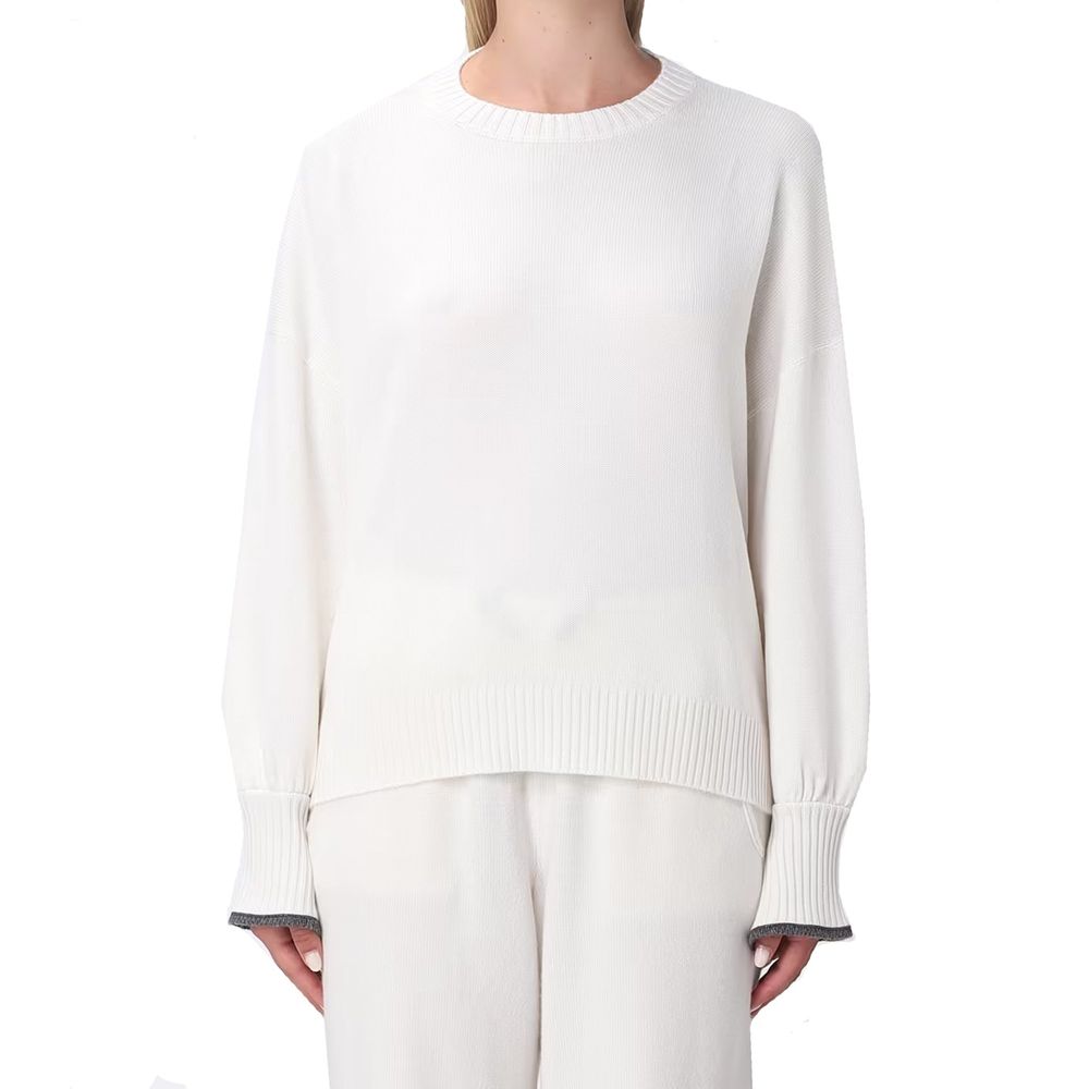 Brunello Cucinelli Weicher Kaschmirpullover in Weiß-2