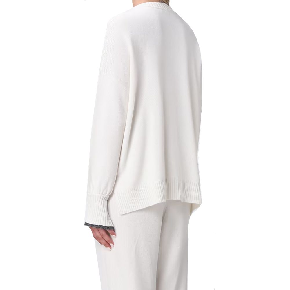 Brunello Cucinelli Weicher Kaschmirpullover in Weiß-3