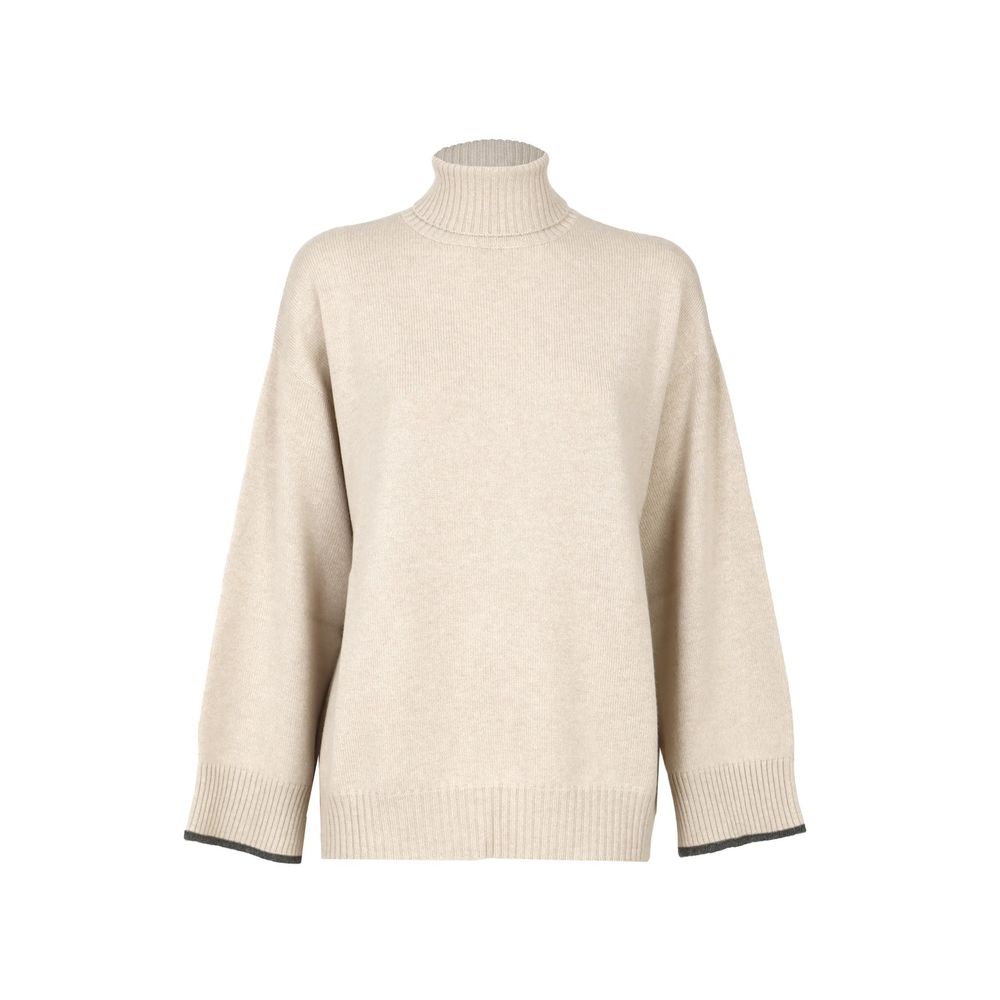 Brunello Cucinelli Beiger Kaschmirpullover-1