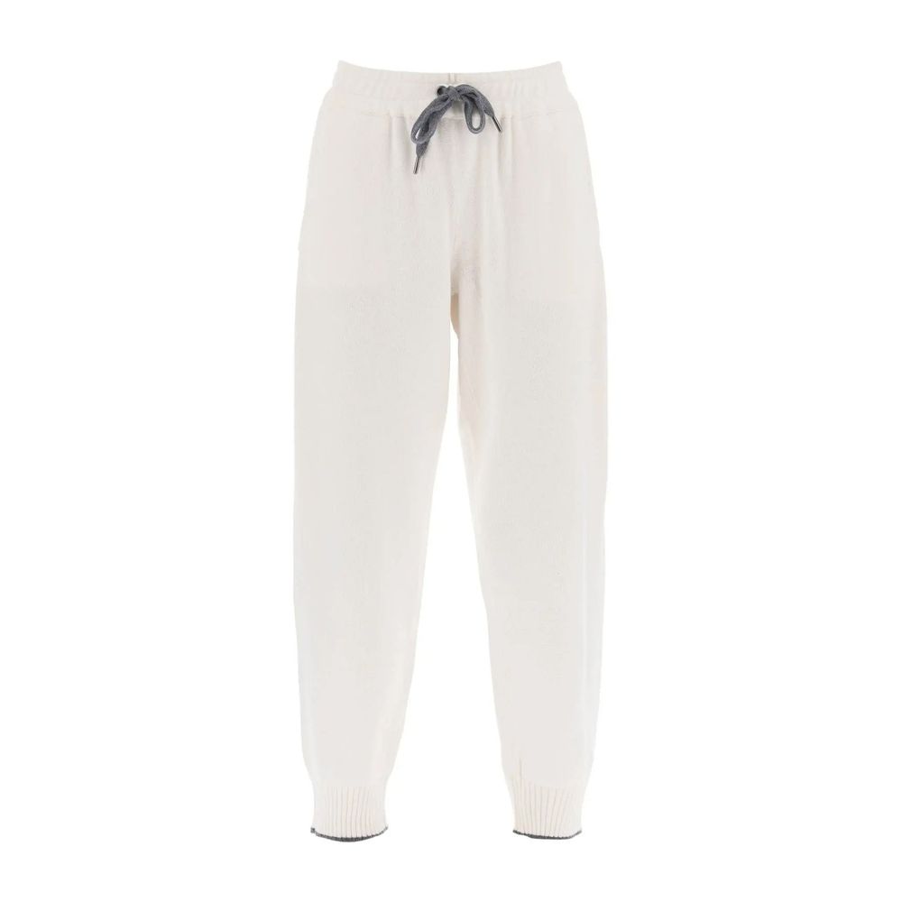 Brunello Cucinelli White Cashmere Loungewear Pants