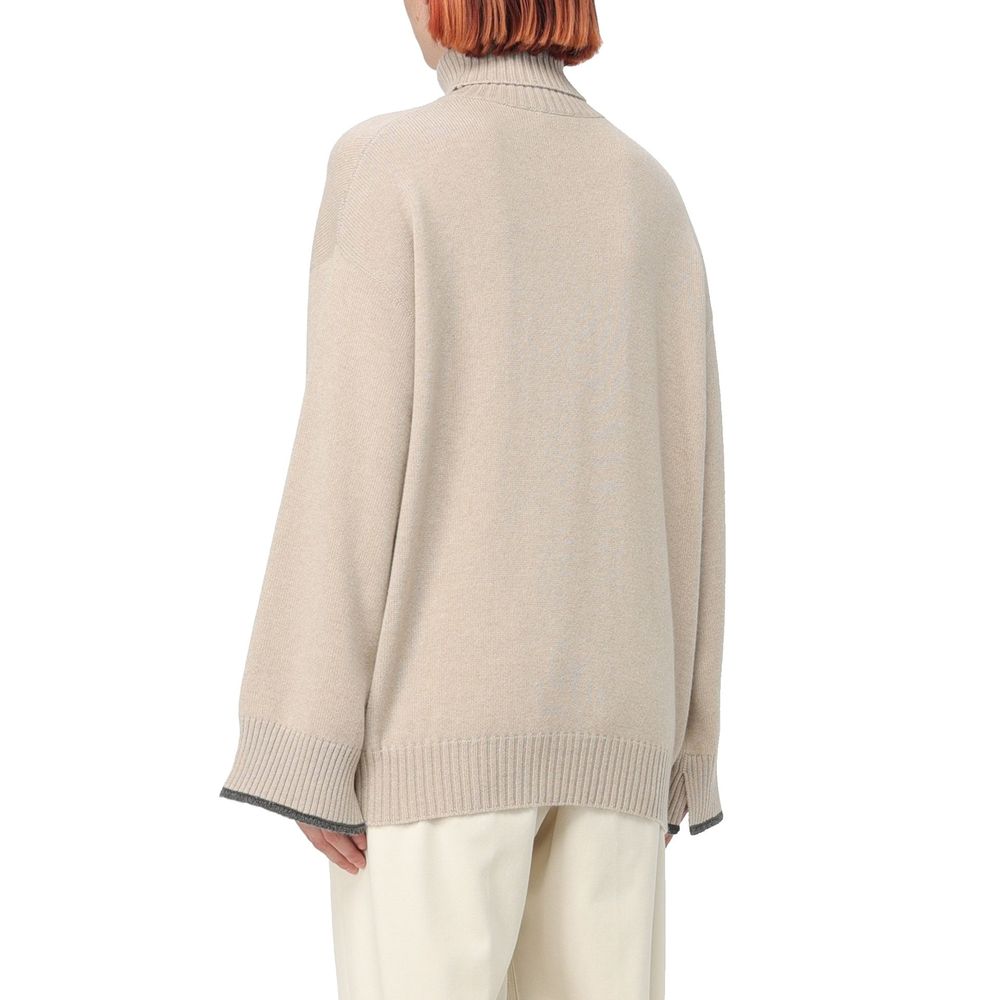 Brunello Cucinelli Beiger Kaschmirpullover-3