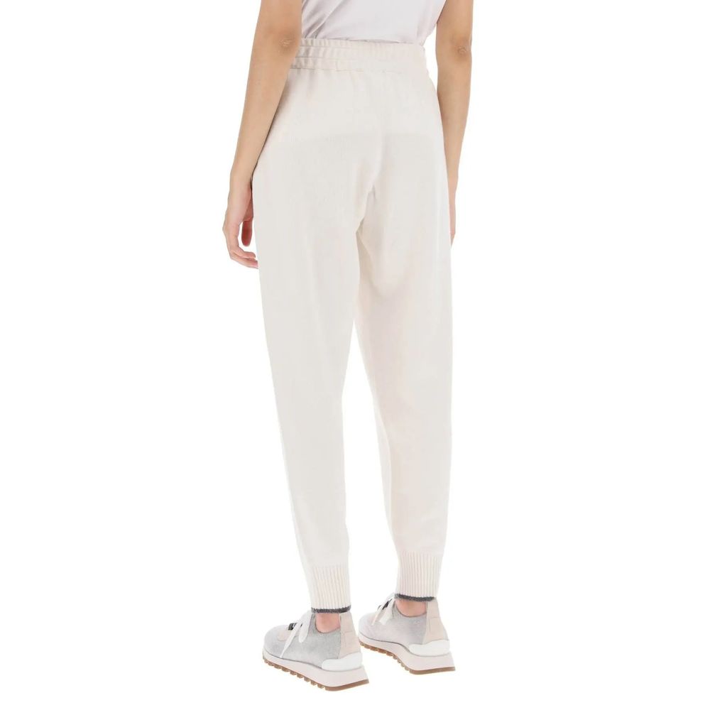 Brunello Cucinelli White Cashmere Loungewear Pants-3