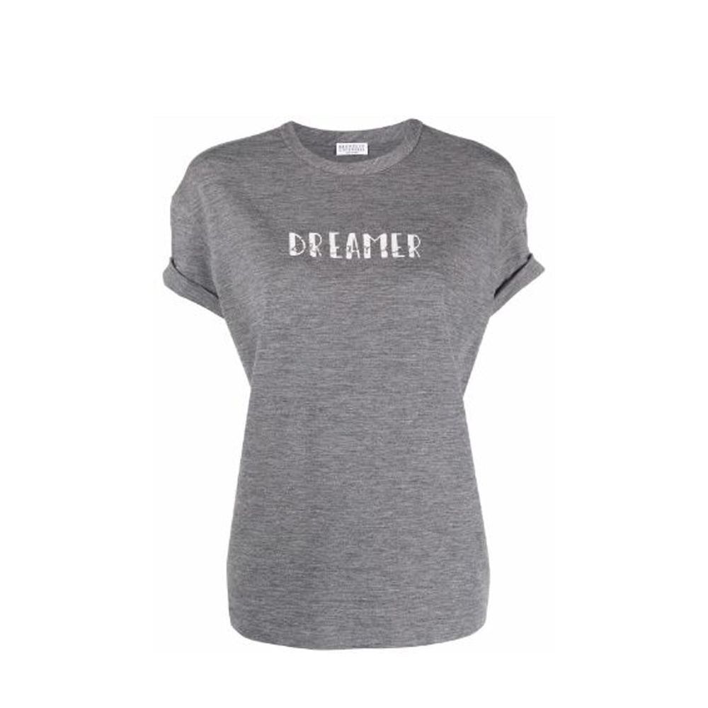 Brunello Cucinelli Grey Elastane T-Shirt