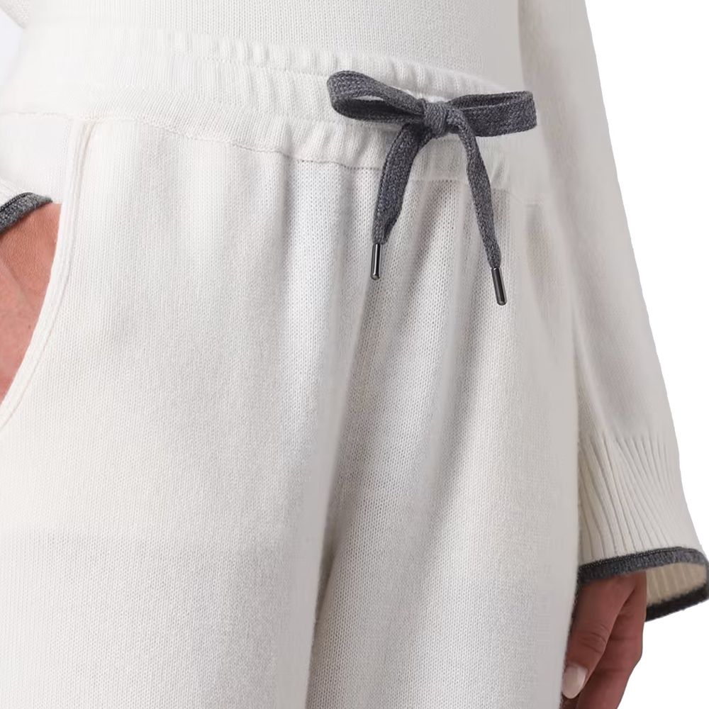 Brunello Cucinelli White Cashmere Loungewear Pants-4