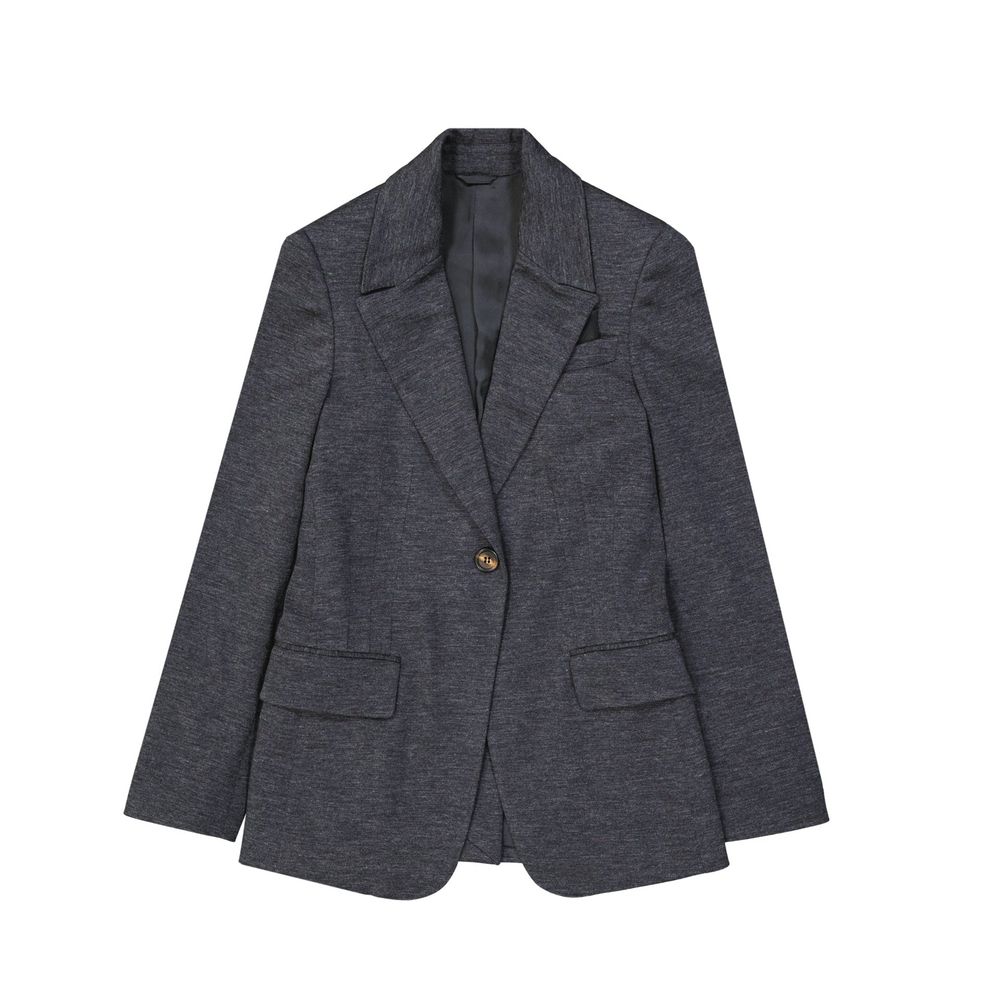 Brunello Cucinelli Grauer Wollblazer-1