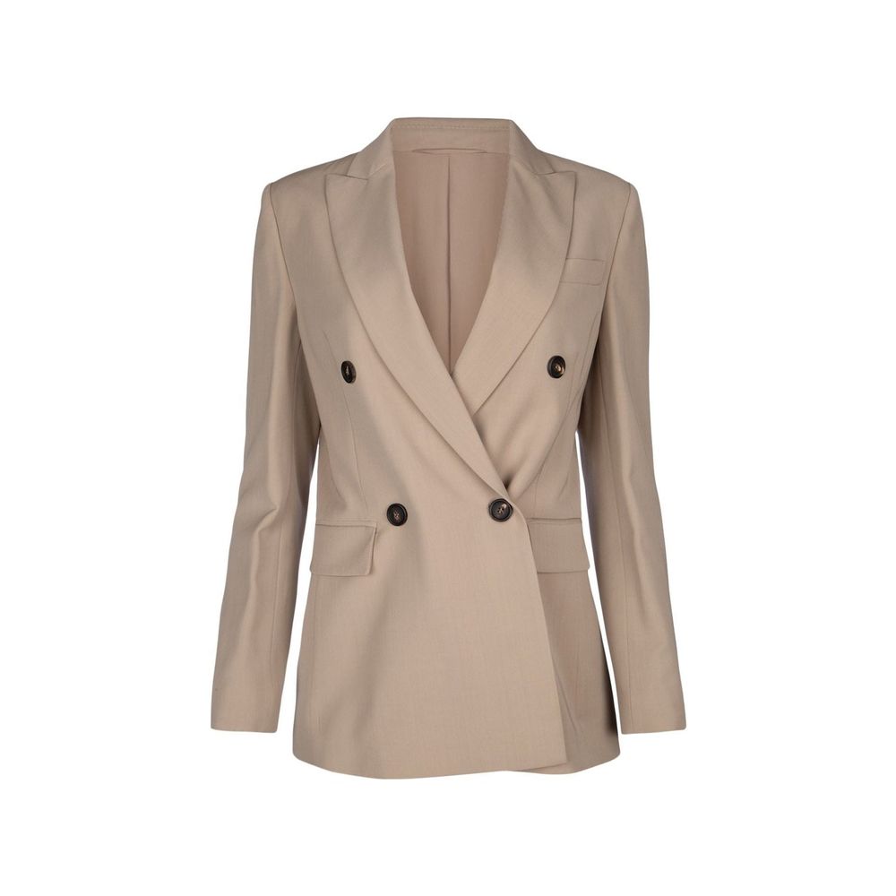 Brunello Cucinelli Coat in Pure Virgin Wool in Beige-1