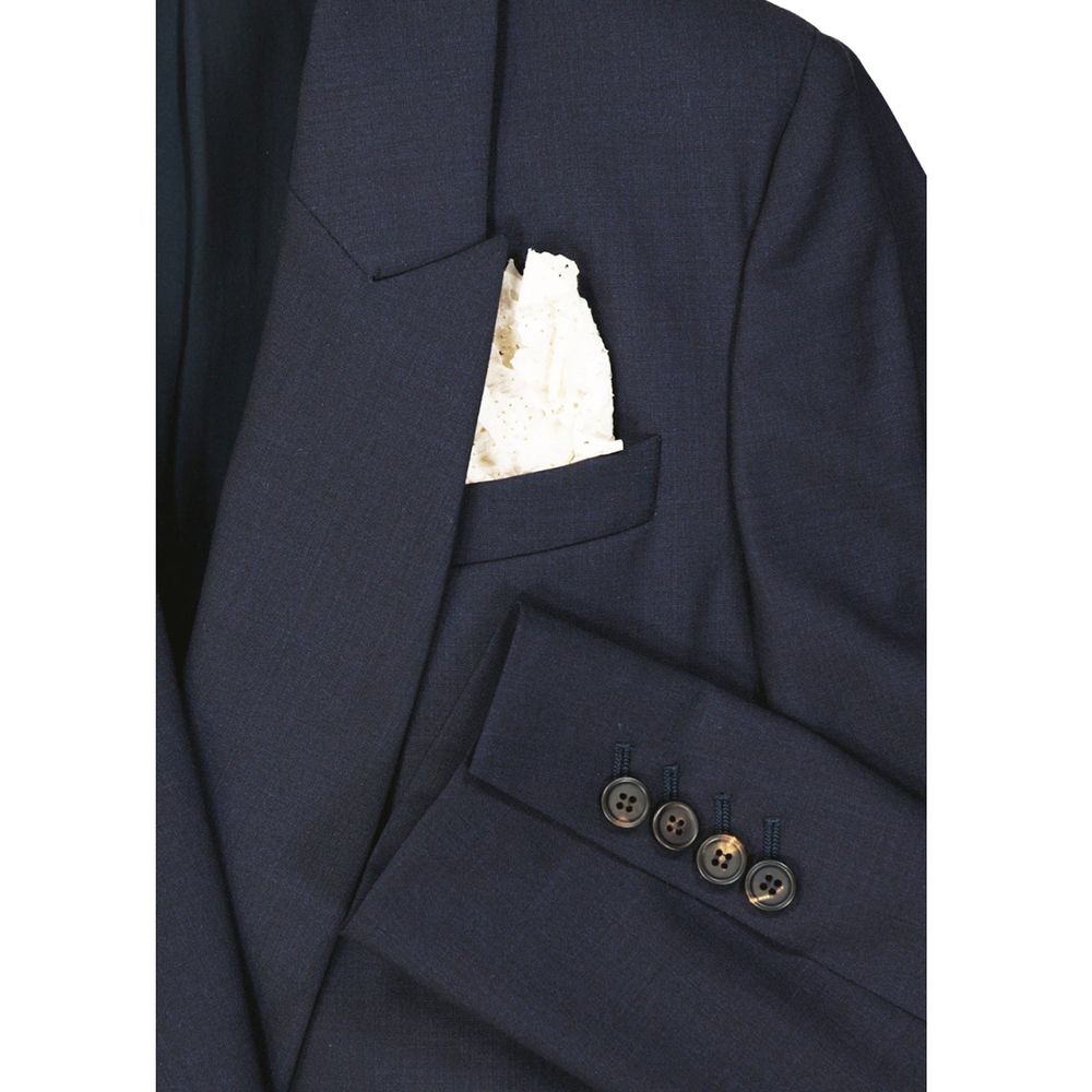 Brunello Cucinelli Blue Blazer and Coat in Pure Virgin Wool-3