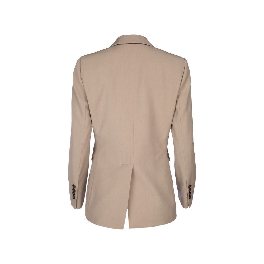Brunello Cucinelli Coat in Pure Virgin Wool in Beige-2