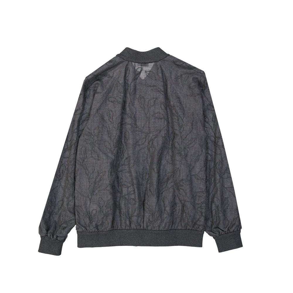 Brunello Cucinelli Grey Pure Virgin Wool Bomber-2