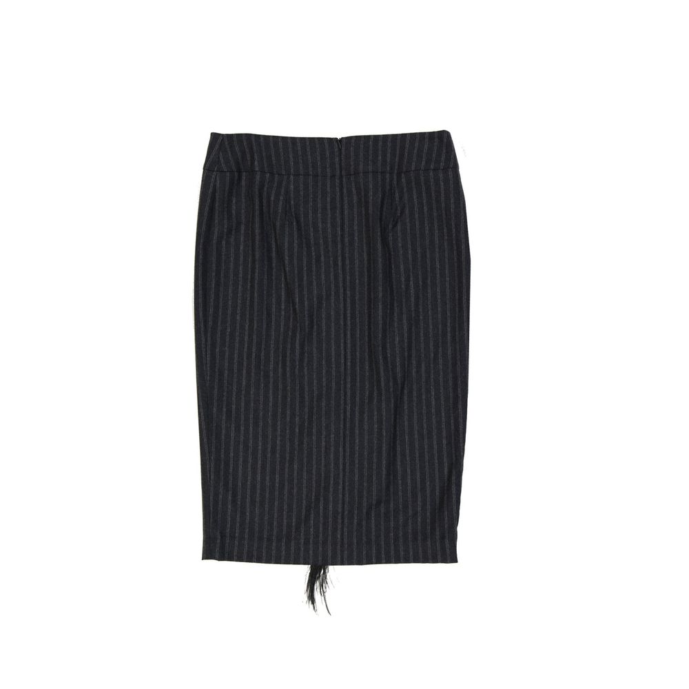 Brunello Cucinelli Grey Maxi Skirt in Pure Virgin Wool-2