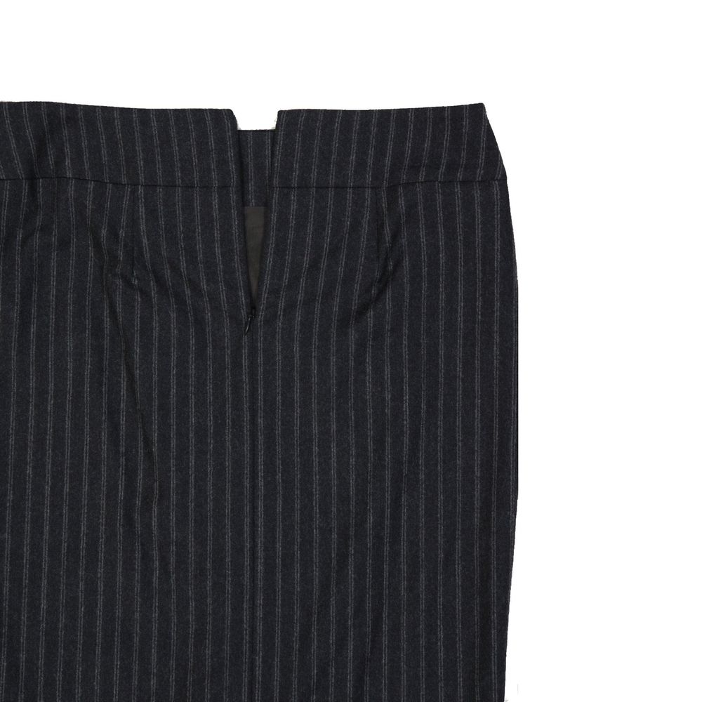 Brunello Cucinelli Grey Maxi Skirt in Pure Virgin Wool-3
